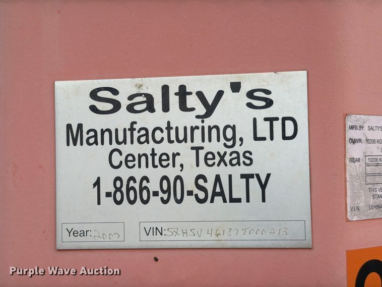 image for item ED5278 2007 Salty's Manufacturing frac tank trailer