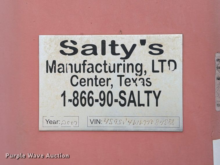 image for item ED5279 2007 Salty's Manufactuing frac tank trailer