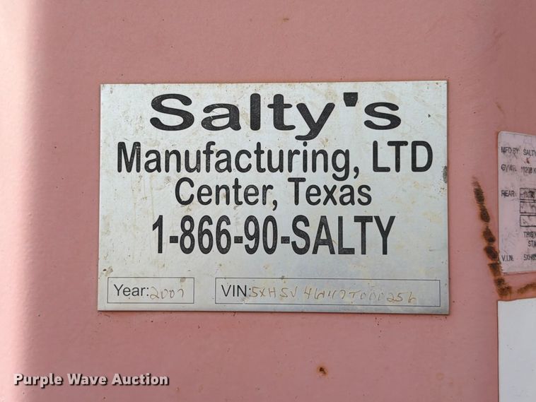 image for item ED5280 2007 Salty's Manufacturing Frac tank trailer