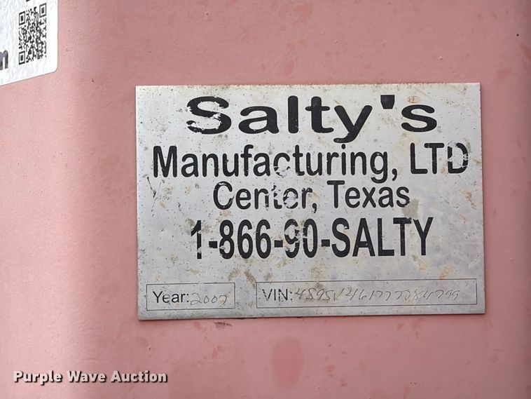 image for item ED5281 2007 Salty's Manufacturing frac tank trailer