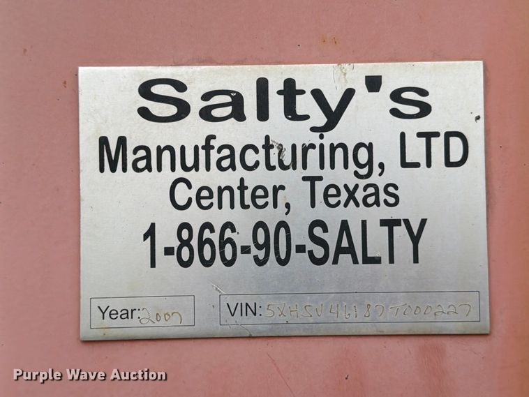 image for item ED5283 2007 Salty's Manufacturing frac tank trailer