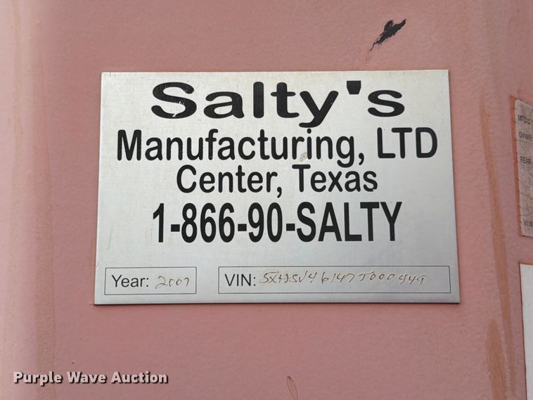 image for item ED5284 2007 Salty's Manufacturing Frac tank trailer