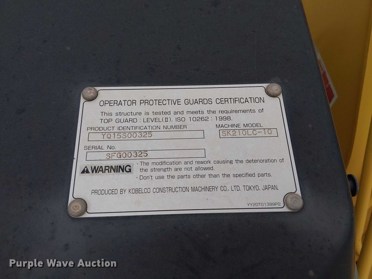 image for item EE1453 Kobelco SK210LC-10 excavator