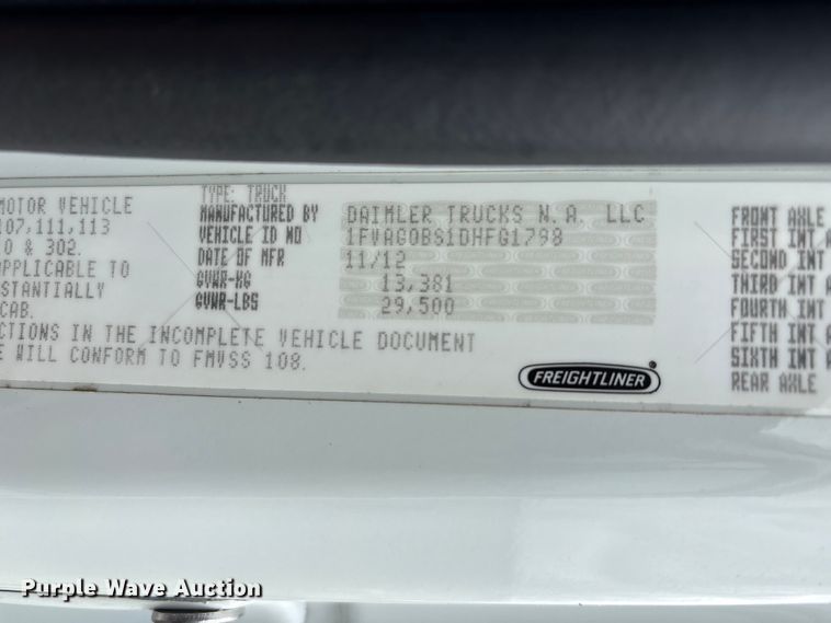 image for item EG9017 2013 Freightliner 108SD Crew Cab utility / service truck