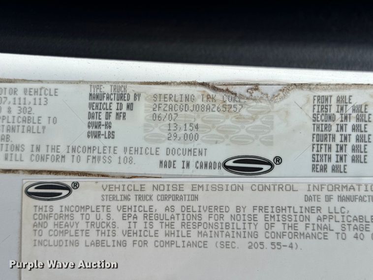 image for item EG9028 2008 Sterling Actera utility / service truck