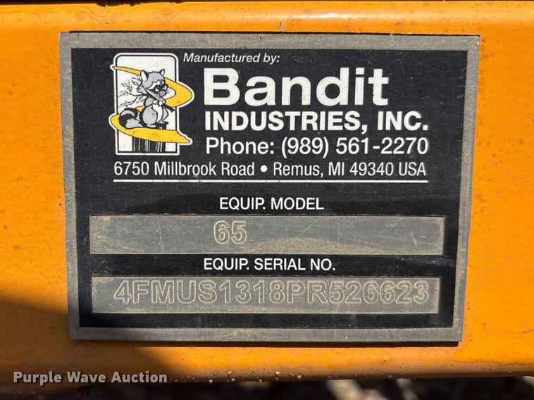 image for item EM8598 2023 Bandit 65XP wood chipper