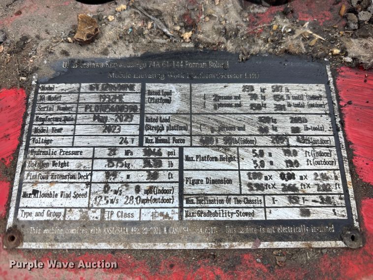 image for item EM8601 2023 Sinoboom 1932ME scissor lift