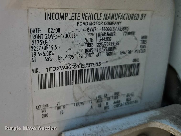 image for item EO7125 2008 Ford F450 Super Duty XL Crew Cab truck cab and chassis