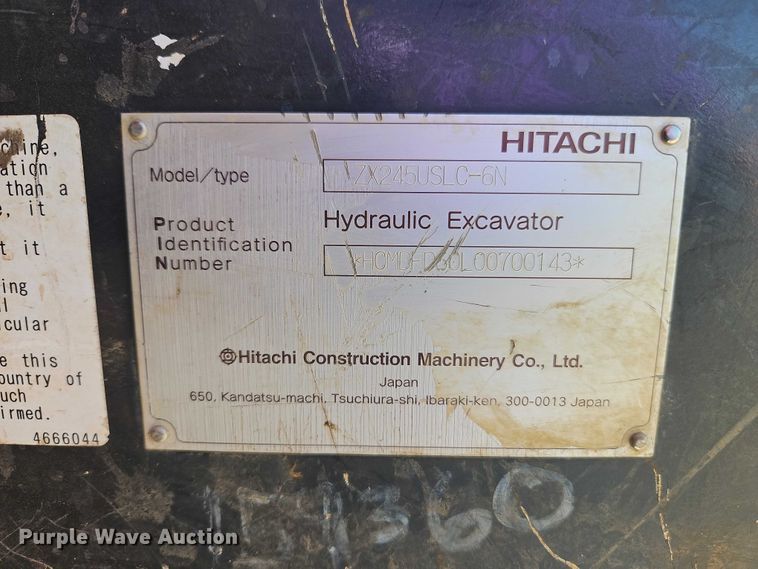 image for item EO7308 Hitachi 245USLC6N Hydraulic Excavators