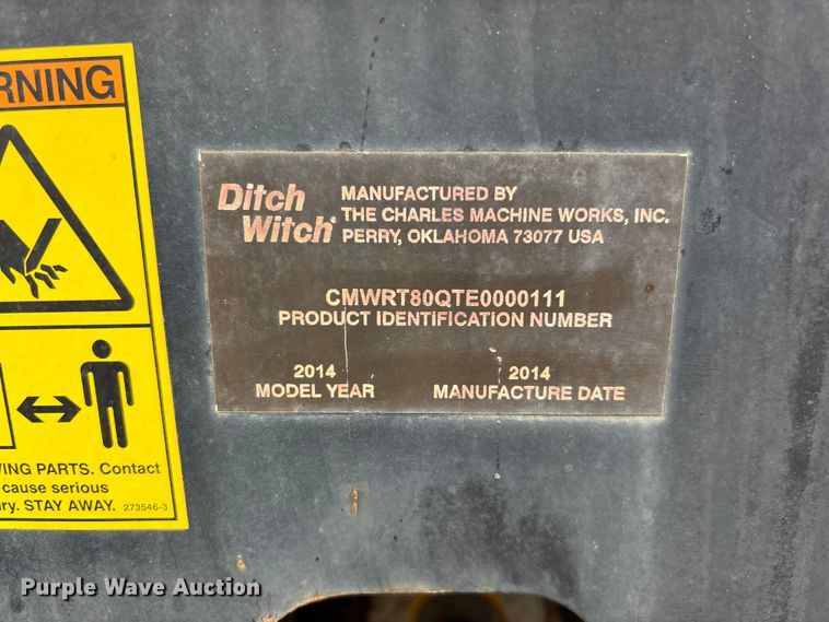 image for item ER7569 2014 Ditch Witch RT80Q trencher
