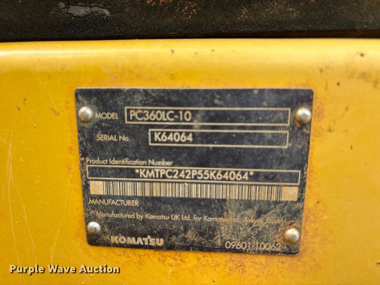 image for item ET2013 2014 Komatsu PC360LC-10 excavator