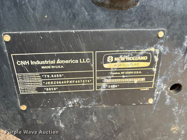 image for item ET2016 2019 New Holland T9.645S Scraper Special 4WD tractor