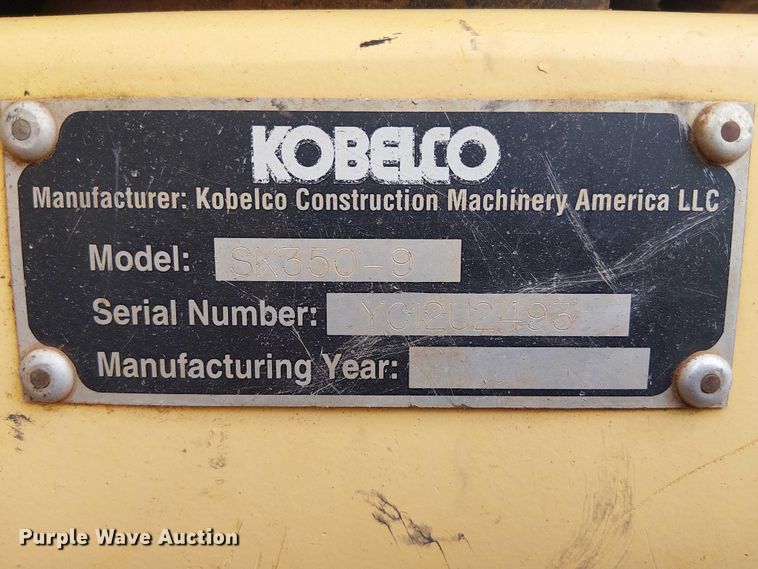 image for item ET2020 2012 Kobelco SK350-9 excavator