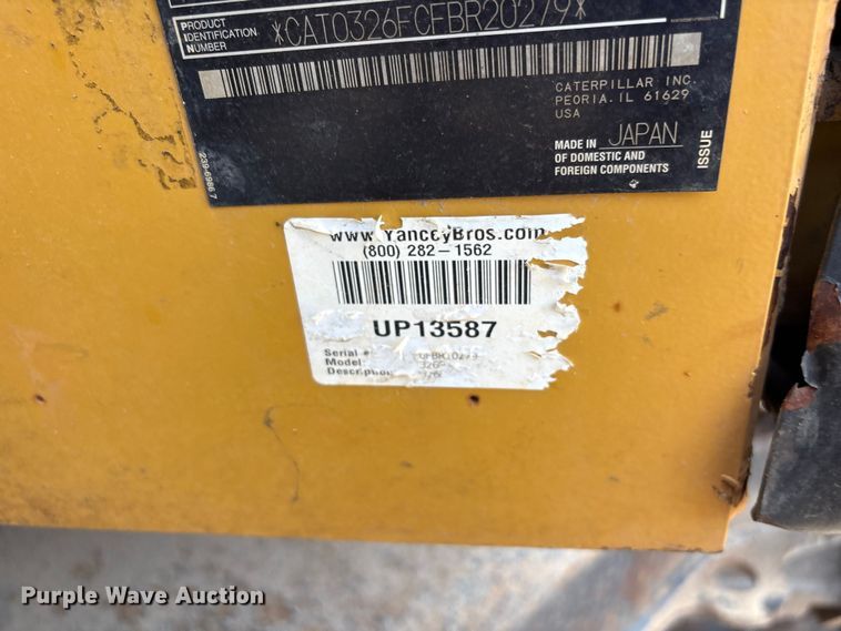 image for item EU0590 2018 Caterpillar 326F L excavator