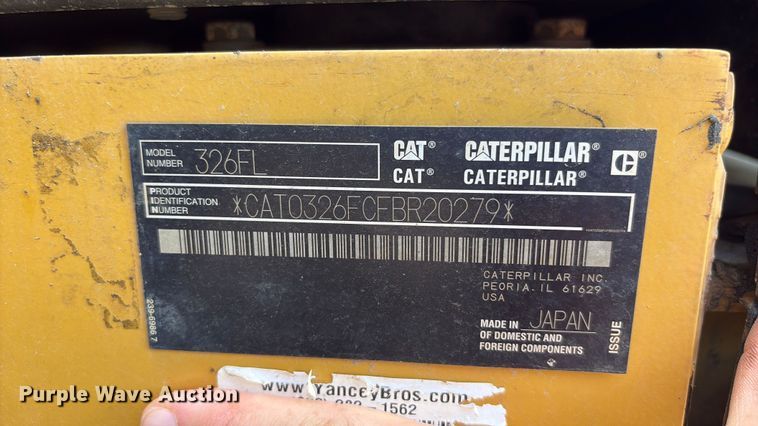 image for item EU0590 2018 Caterpillar 326F L excavator