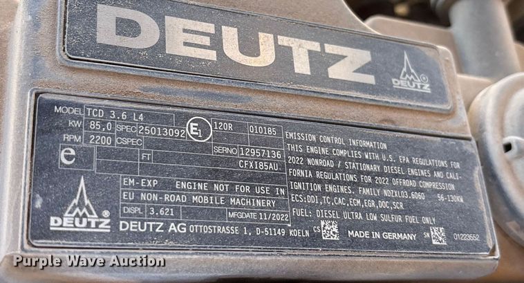 image for item EU4928 2022 Kaeser M118 air compressor