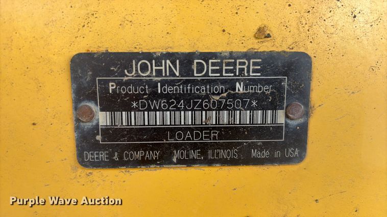 image for item EV2932 2006 John Deere 624J wheel loader