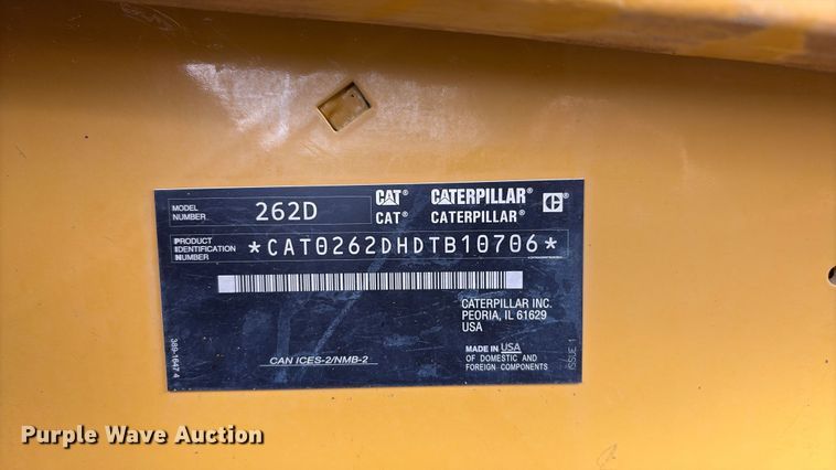 image for item EV2941 2019 Caterpillar 262D skid steer loader