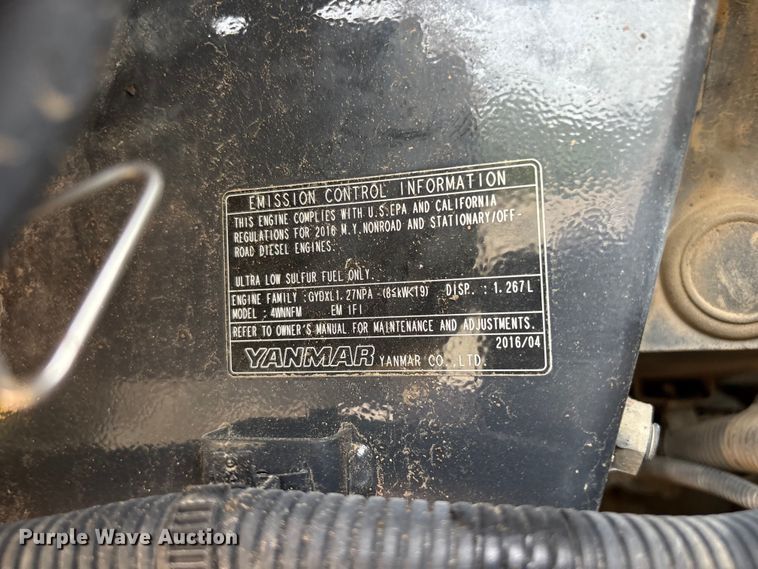 image for item EV2965 2016 Yanmar VIO25 mini excavator