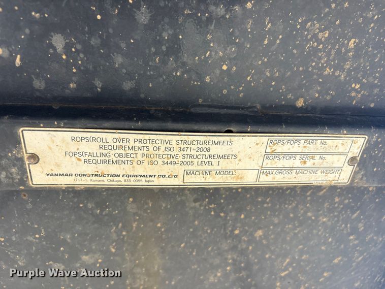image for item EV2980 2018 Yanmar VIO17-A mini excavator