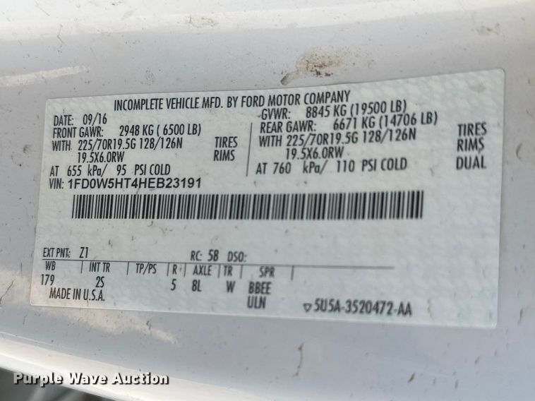 image for item EV5892 2017 Ford F550 Crew Cab utility / service truck