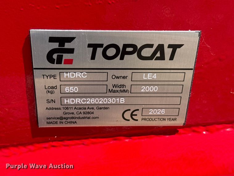 image for item EW4595 2026 Topcat skid steer rotary mower