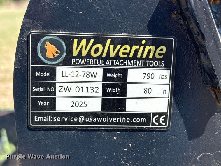 image for item EW4601 2025 Wolverine LL-12-78W skid steer land leveler