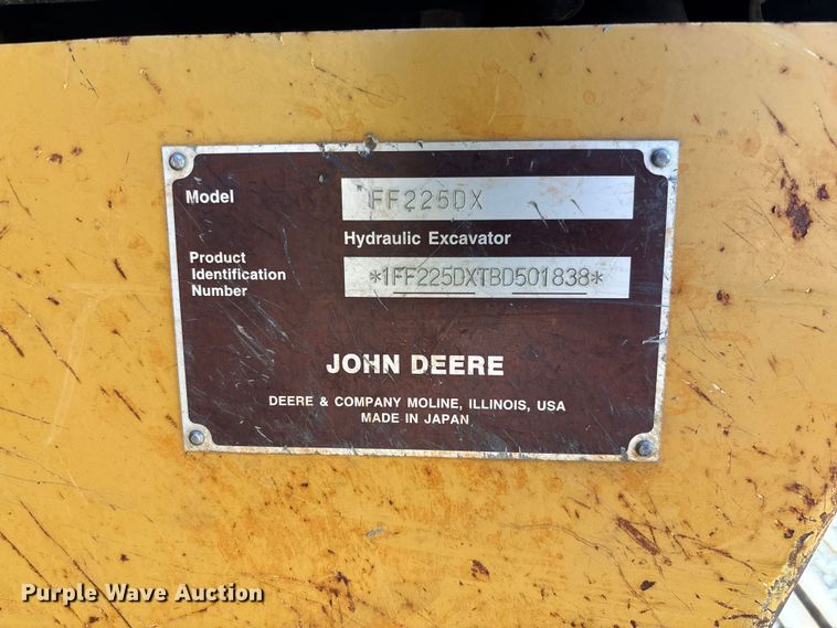 image for item FB3462 2012 John Deere FF225DX excavator