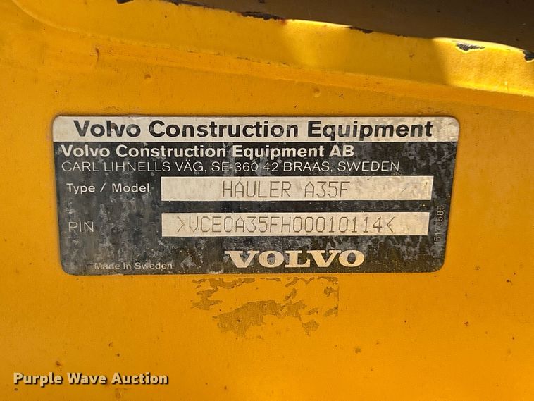 image for item FC2525 2012 Volvo A35F articulated haul truck