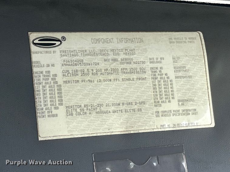 image for item FC2537 2007 Sterling SC8000 street sweeper truck