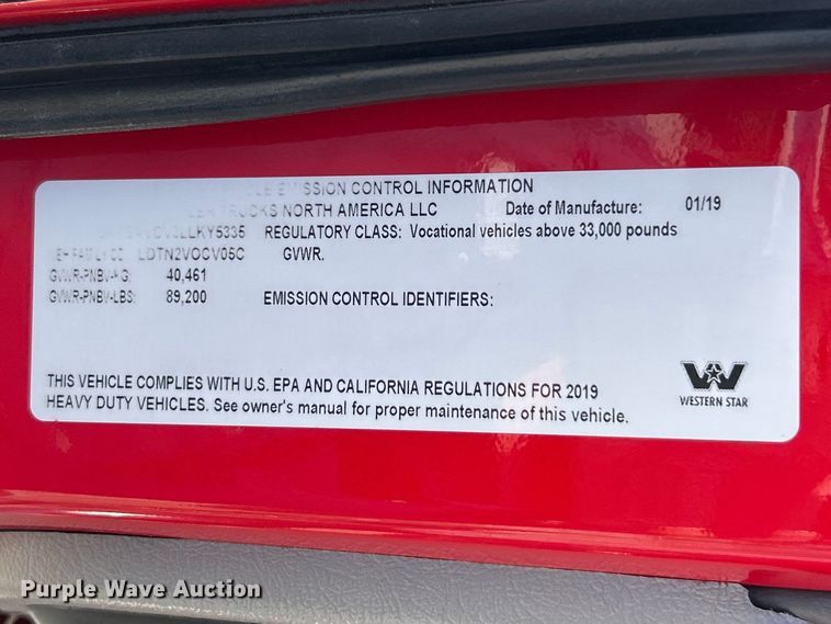 image for item FC2594 2020 Western Star 4700SF dump truck