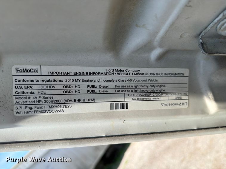 image for item FC3049 2015 Ford F550 Super Duty dump truck