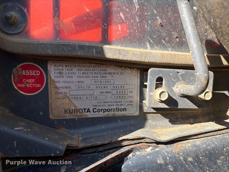 image for item FC3075 Kubota SVL95-2S tracked skid steer loader