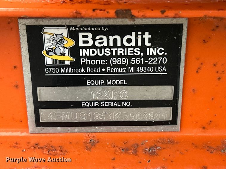 image for item FC5459 2019 Bandit 12XPC wood chipper