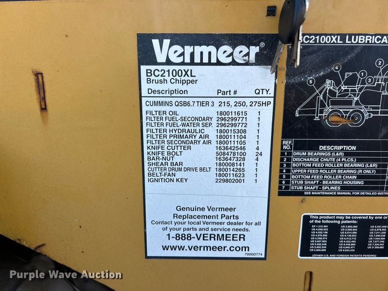 image for item FC5480 2008 Vermeer BC2100XL wood chipper