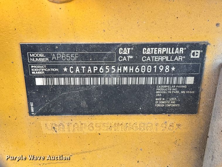 image for item FC5591 2016 Caterpillar AP655F paver