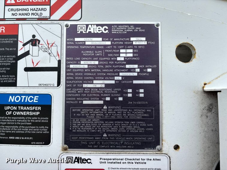 image for item FC5601 2016 Ford F550 Super Duty XL bucket truck