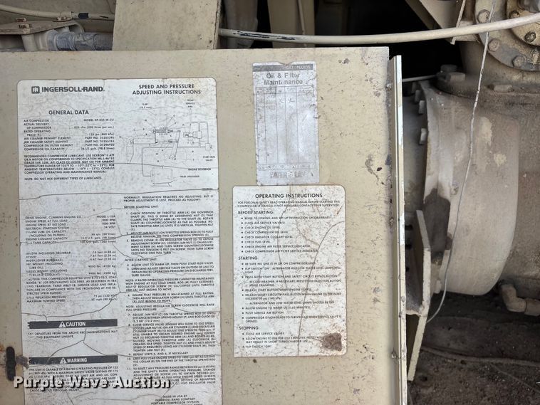 image for item FG0317 Ingersoll Rand 825 air compressor