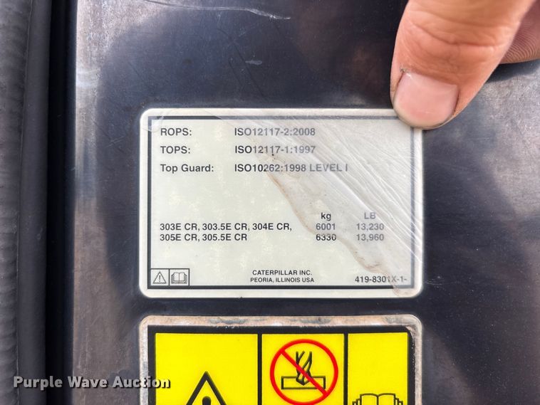 image for item FG0332 2013 Caterpillar 305E CR mini excavator