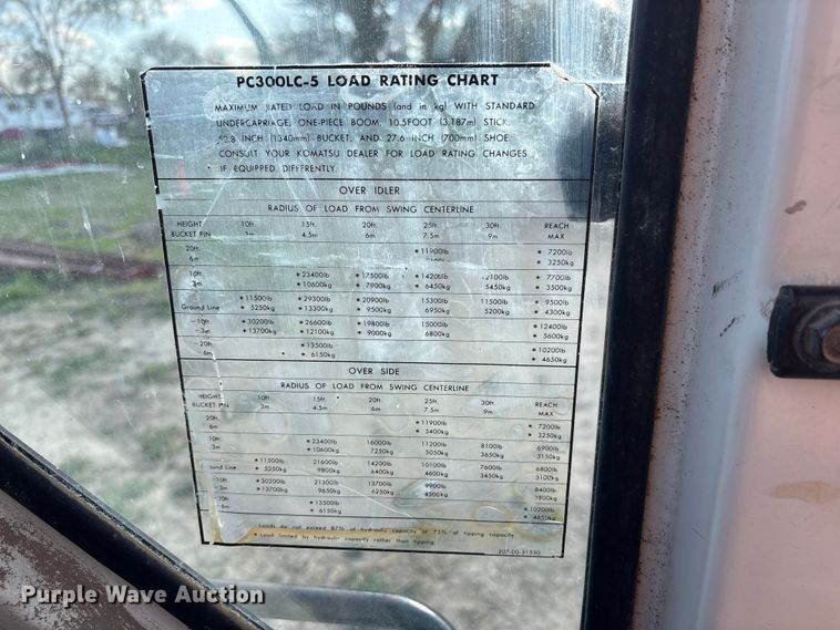 image for item FG2951 1990 Komatsu PC300LC-5 Excavator