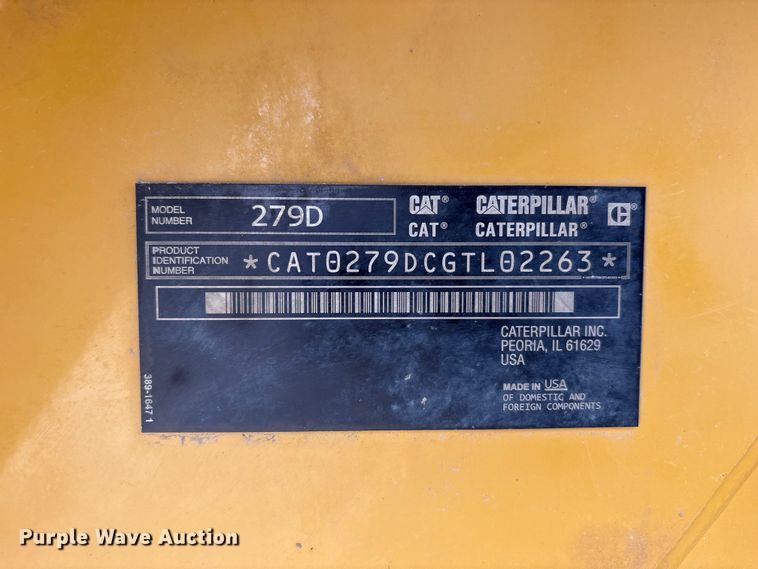image for item FG2972 2015 Caterpillar 279D tracked skid steer loader