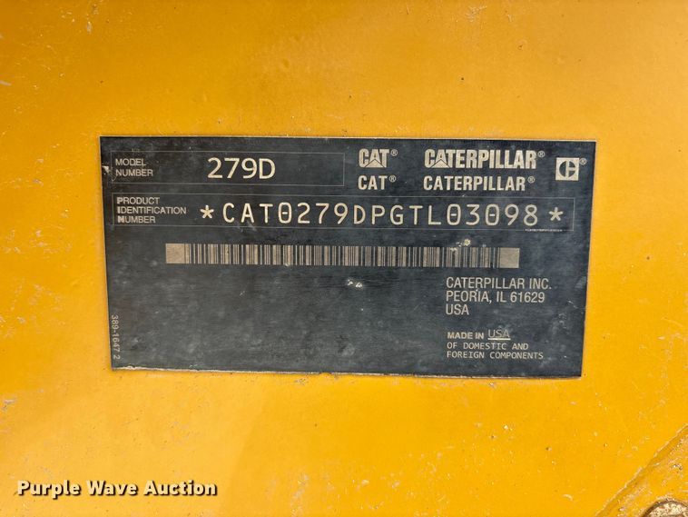 image for item FG2975 2016 Caterpillar 279D tracked skid steer loader