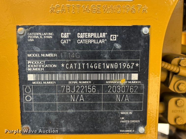 image for item FH7084 2002 Caterpillar IT14G wheel loader