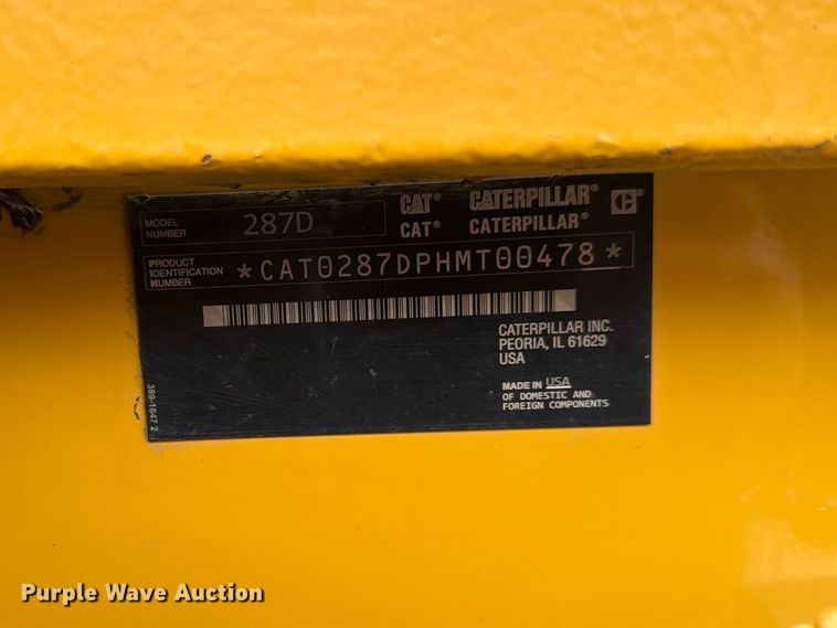 image for item FK0146 2014 Caterpillar 287D tracked skid steer loader