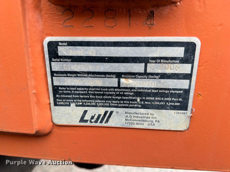 image for item FK0147 2006 Lull 944E-42 telehandler