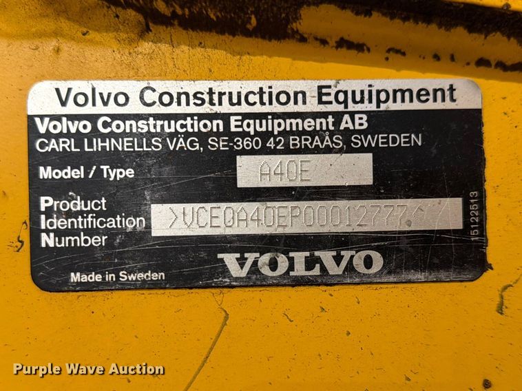 image for item FK0148 2009 Volvo A40E articulated haul truck