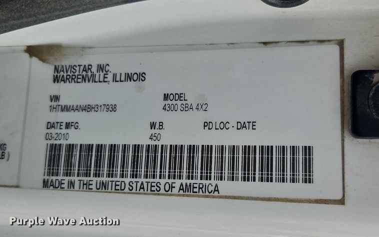 image for item FN5584 2011 International MA025 street sweeper truck