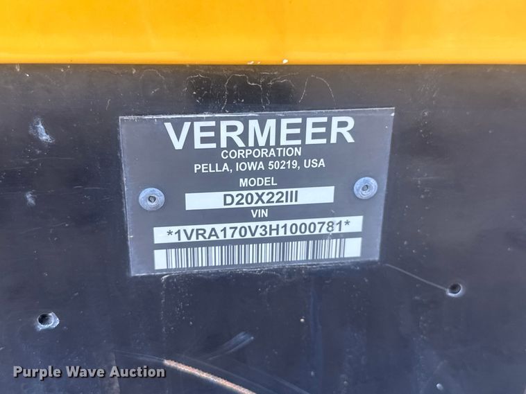 image for item MX9190 2017 Vermeer D20X22 S3 Navigator directional boring unit