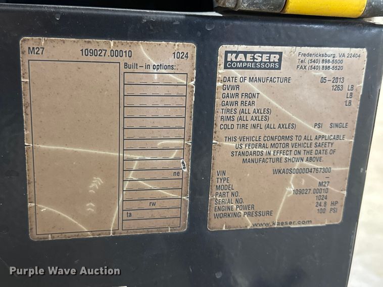 image for item ND9470 Keaser M27 air compressor