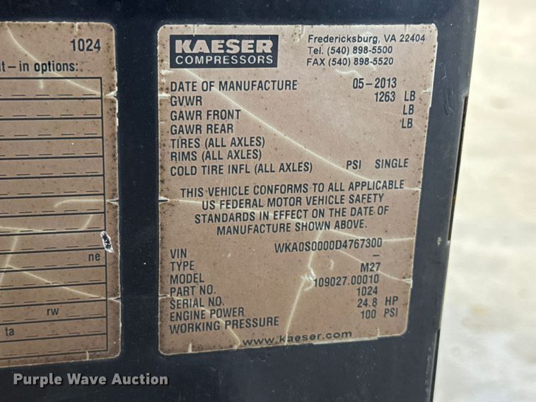 image for item ND9470 Keaser M27 air compressor